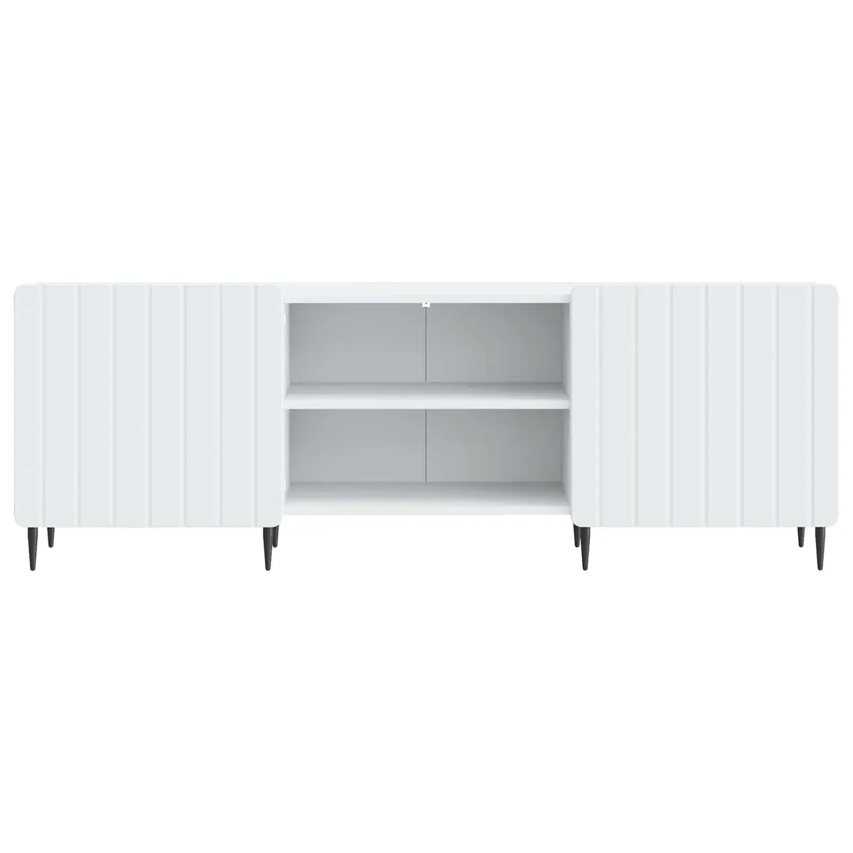 TV Cabinet White Modern Entertainment Unit Storage 150 x 31 x 52 cm Engineered