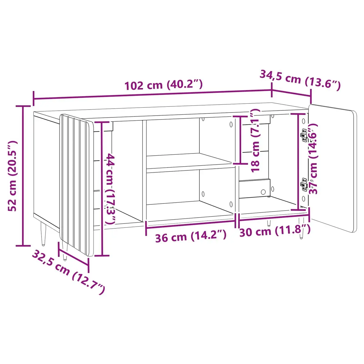 TV Cabinet White Modern Storage Unit Living Room Furniture Sideboard Engineered