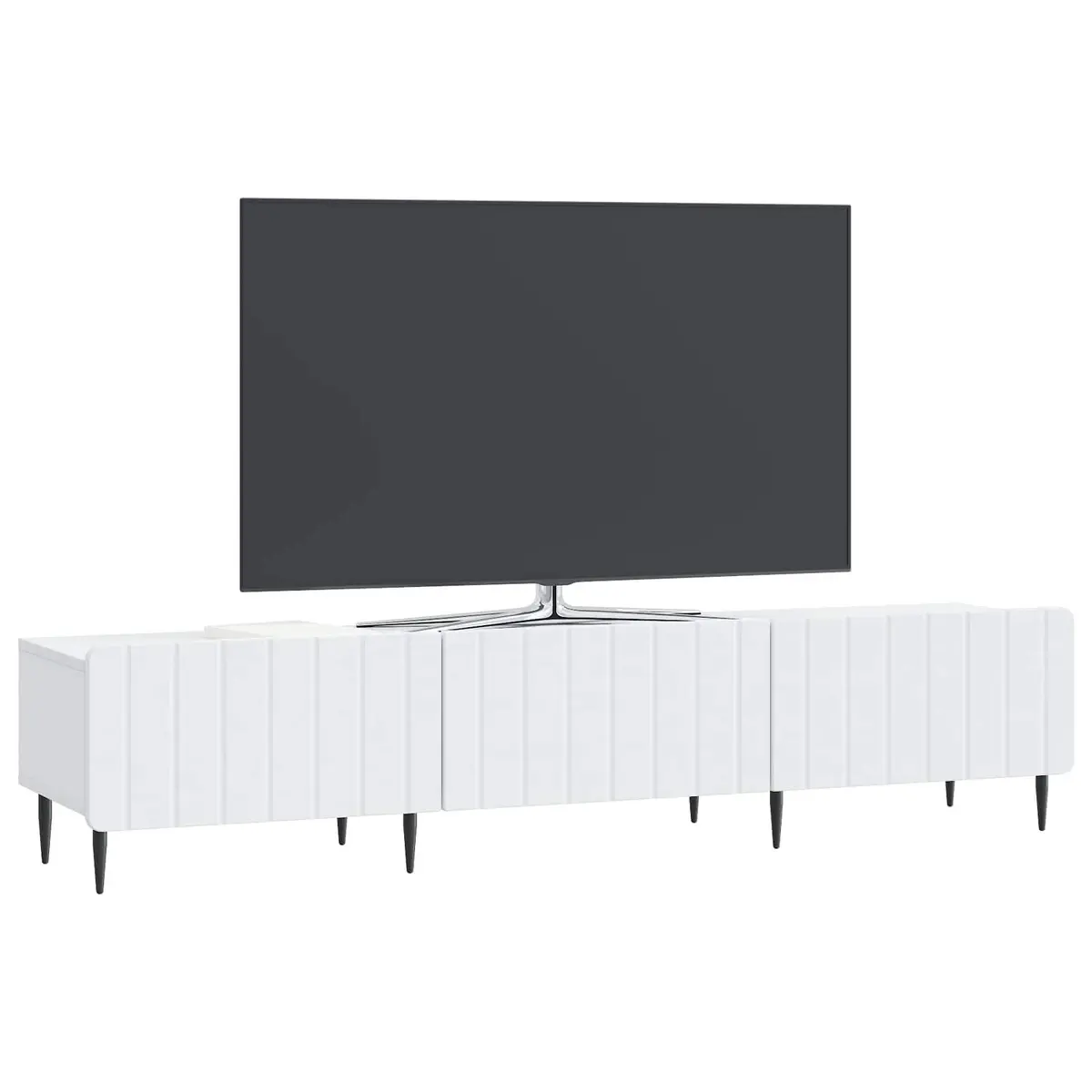 TV Cabinet with Drawer White Modern Living Room Storage Unit Engineered Wood