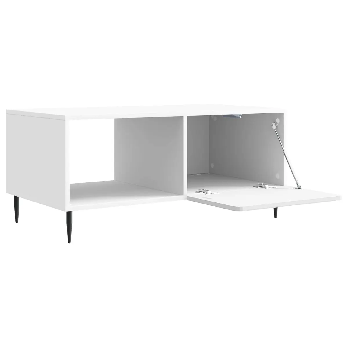 Coffee Table White Rectangular Living Room Storage Space