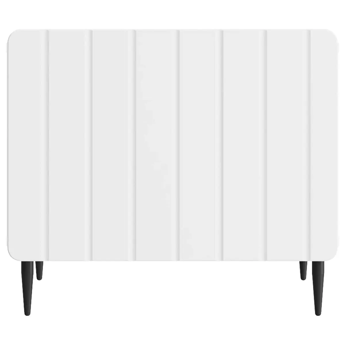Coffee Table White Engineered Wood Dual-Level with Drawer