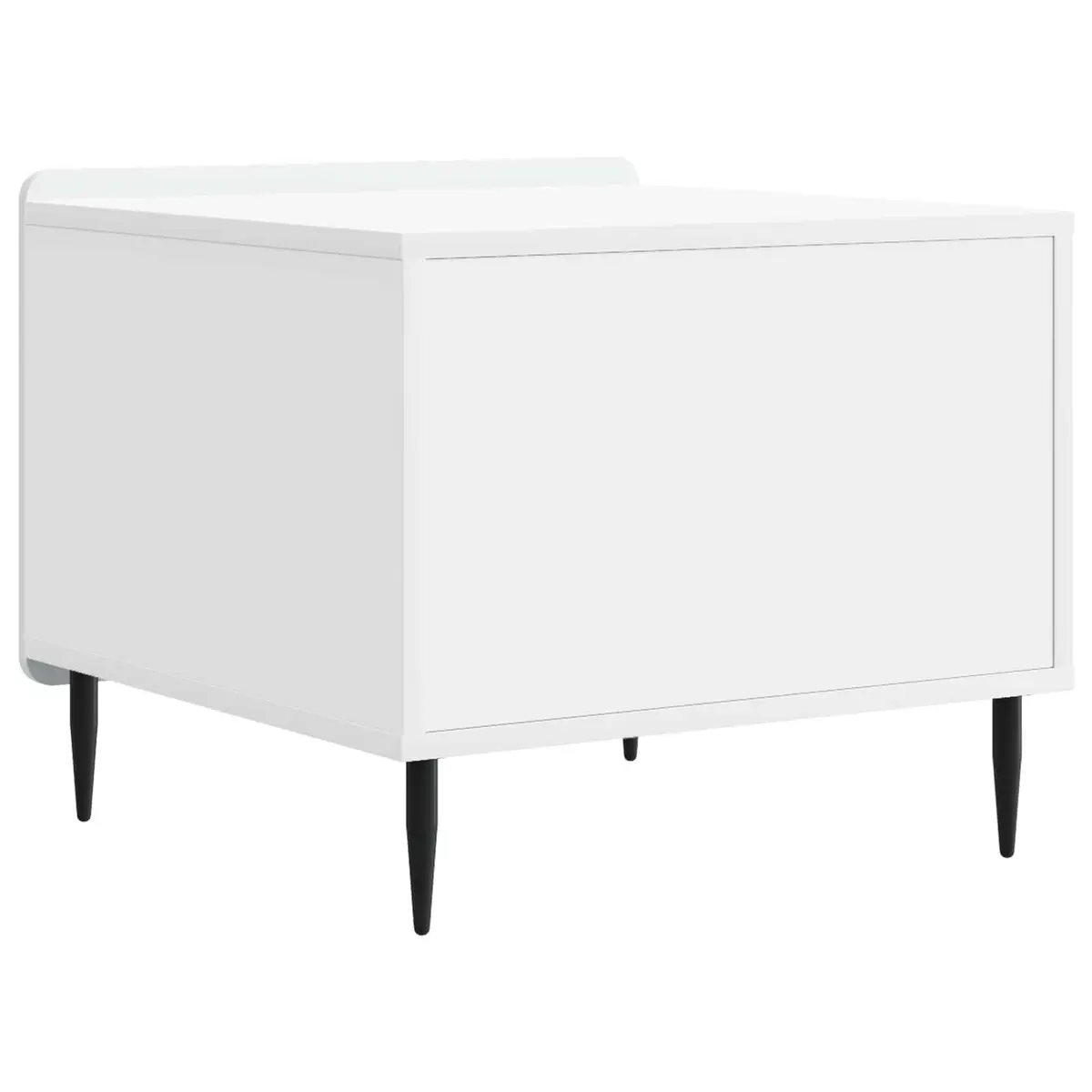 Coffee Table White Engineered Wood Dual-Level with Drawer