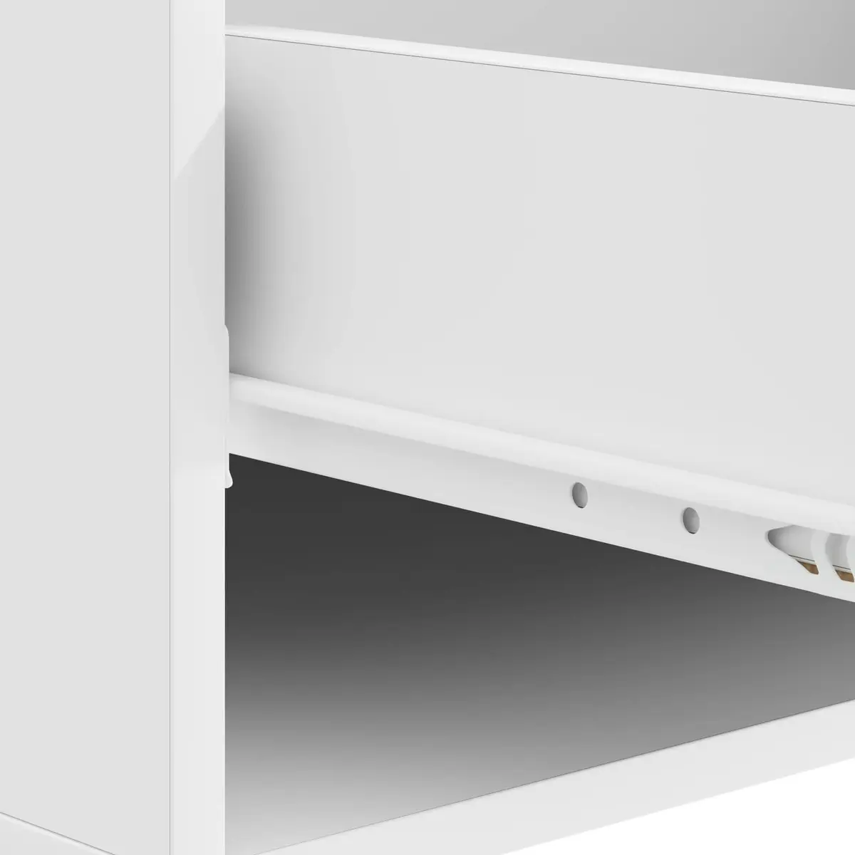 Coffee Table White Engineered Wood Dual-Level with Drawer