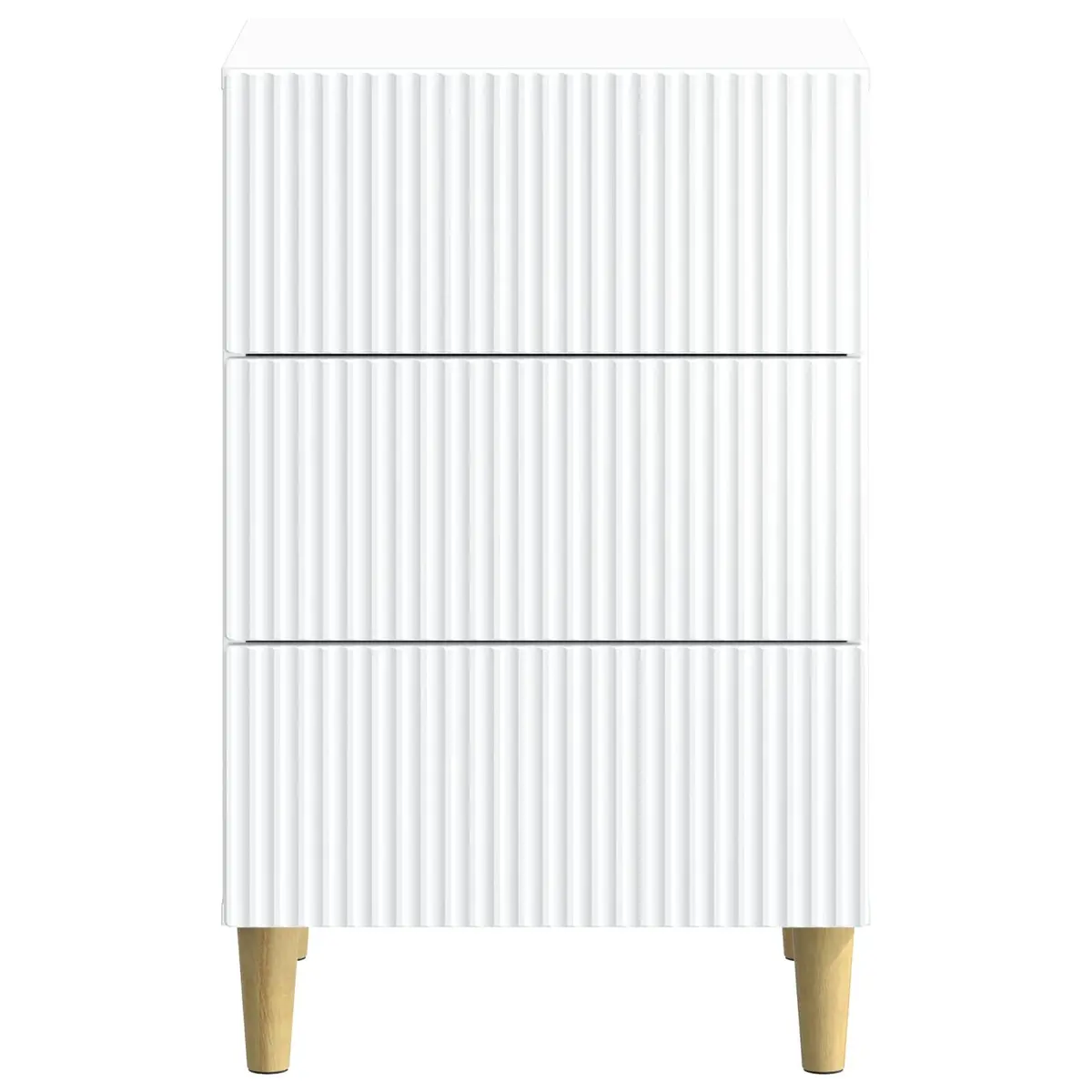 Bedside Table White Compact Nightstand with Drawer Storage Unit