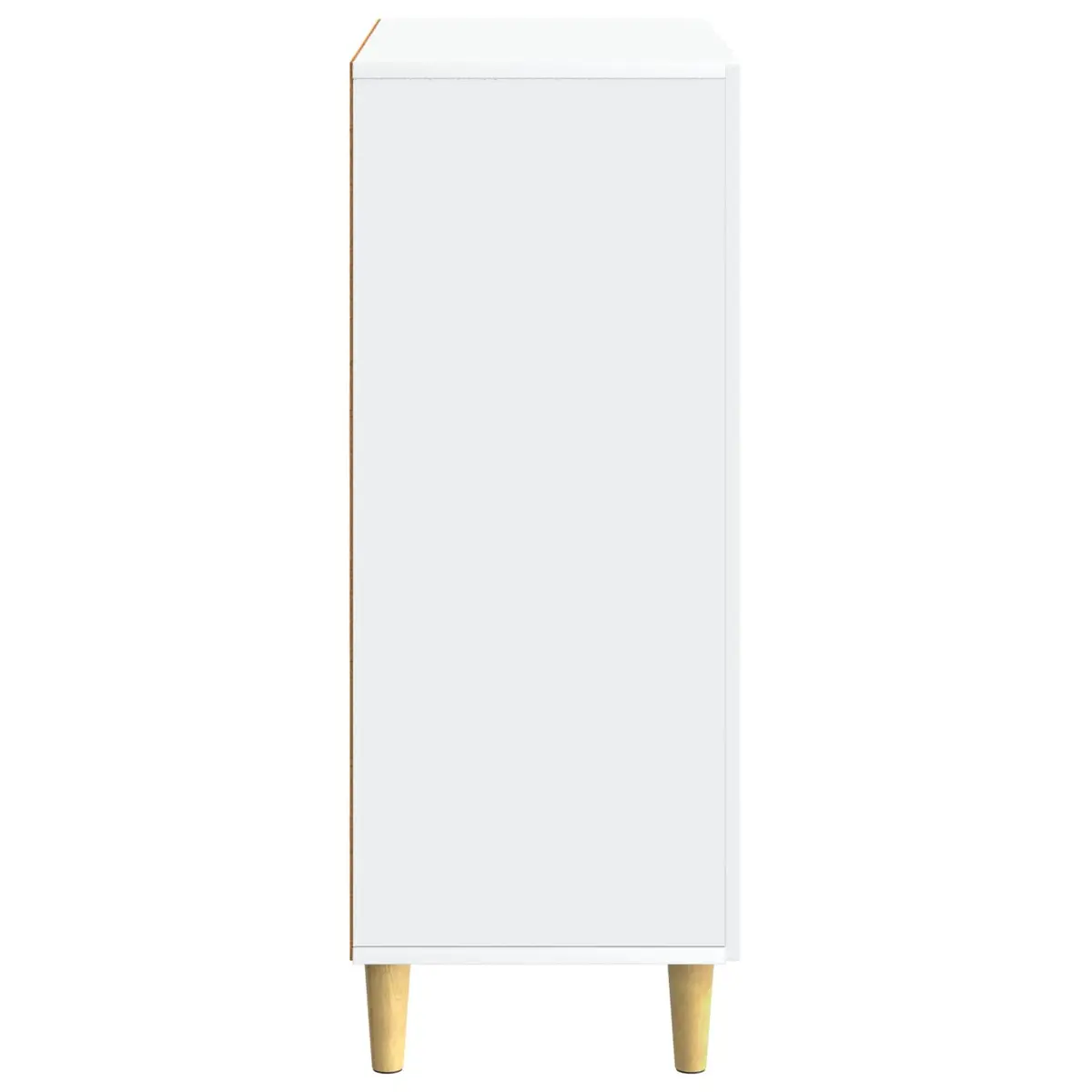 Sideboard White 66x34.5x90cm Modern Engineered Wood with Shelves and Tapered Legs