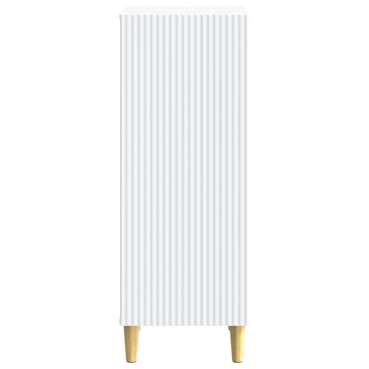 Sideboard White Engineered Wood 90cm Tapered Legs Board Shelves Indoor