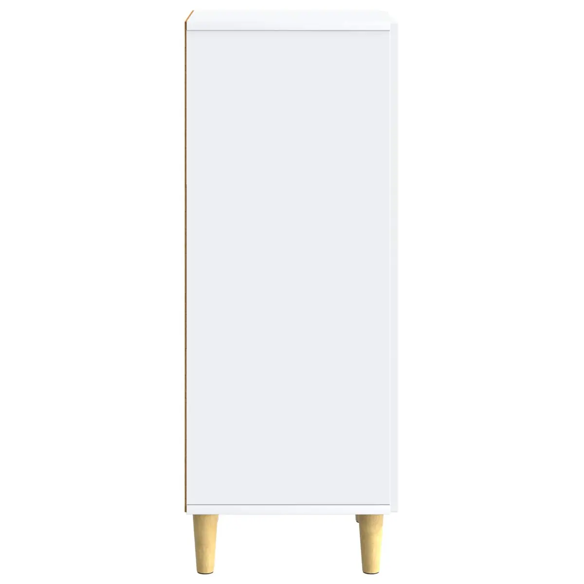 Sideboard White Engineered Wood 90cm Tapered Legs Board Shelves Indoor