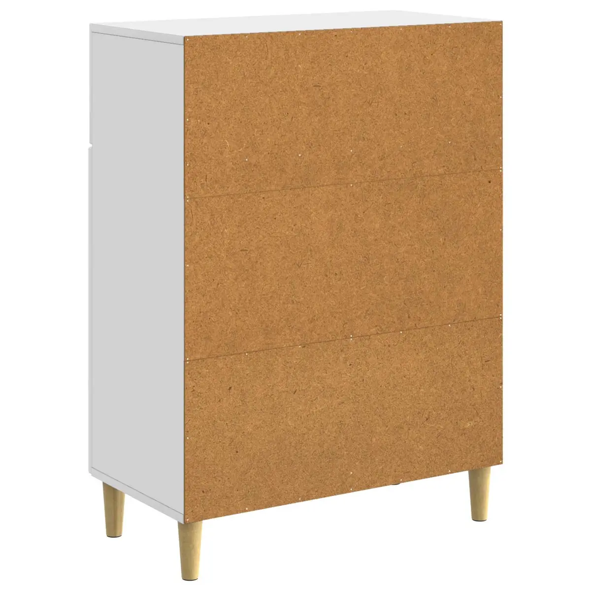 Sideboard White 66x34.5x90cm Modern Storage Cabinet Tapered Legs Swinging Doors