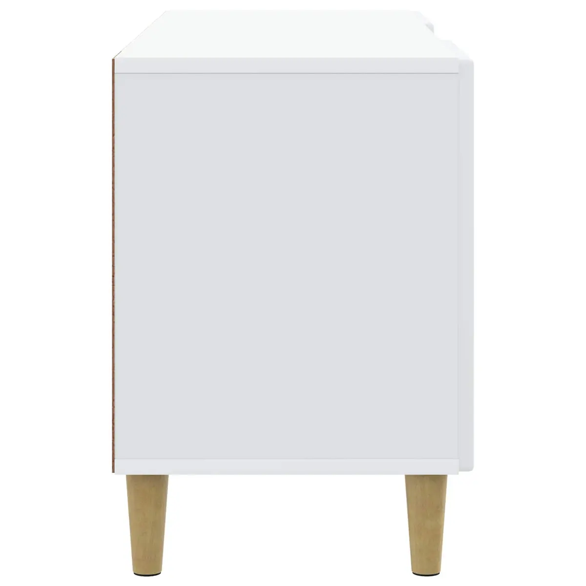 TV Cabinet White Compact 102x34.5x50cm Modern Media Storage Unit with Swing Doors