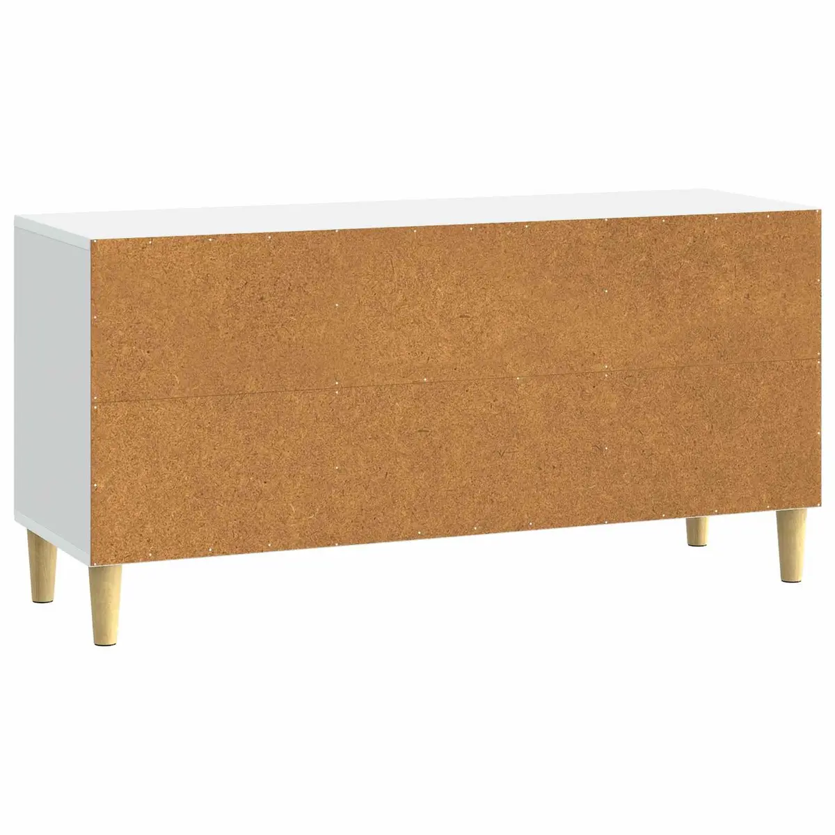 TV Cabinet White Compact 102x34.5x50cm Modern Media Storage Unit with Swing Doors