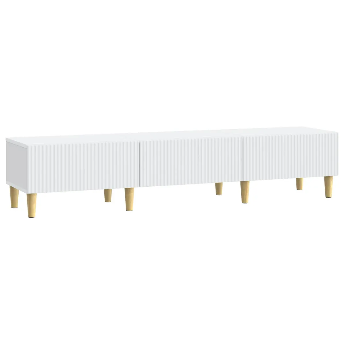White TV Cabinet with Drawer and Cable Management