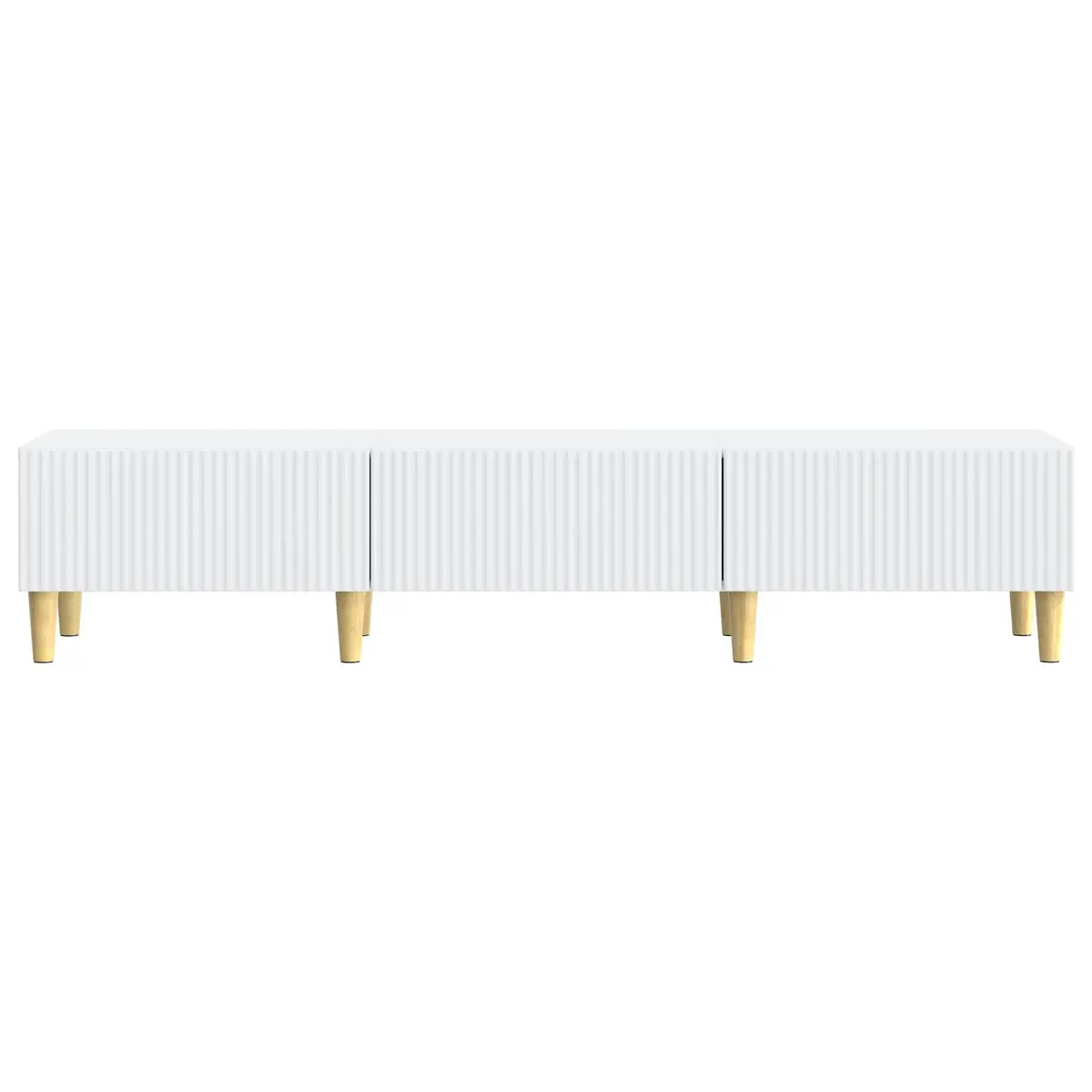 White TV Cabinet with Drawer and Cable Management