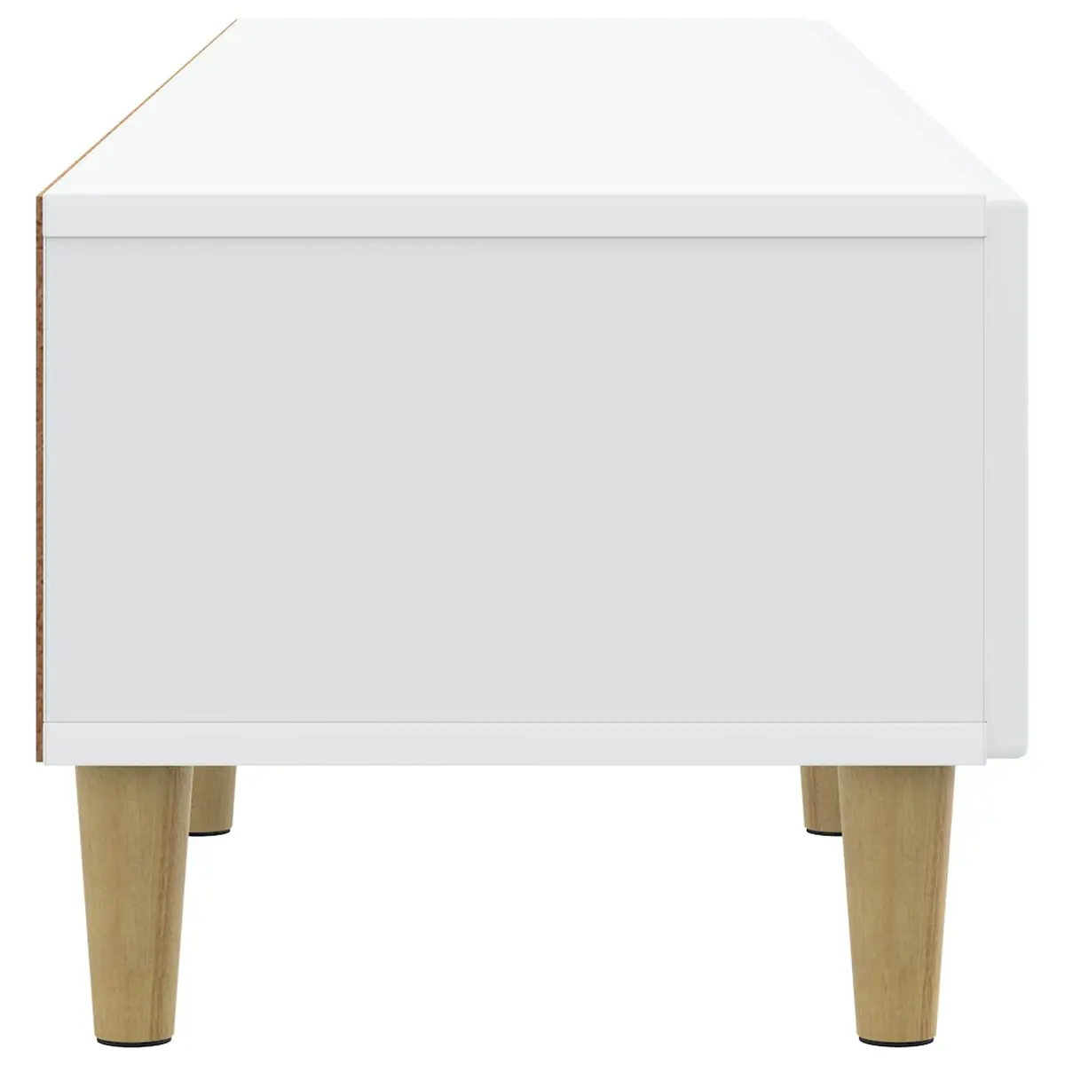 White TV Cabinet with Drawer and Cable Management