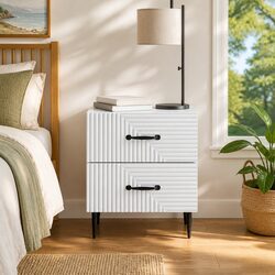 Concise Modern Bedside Cabinet with Metal Legs