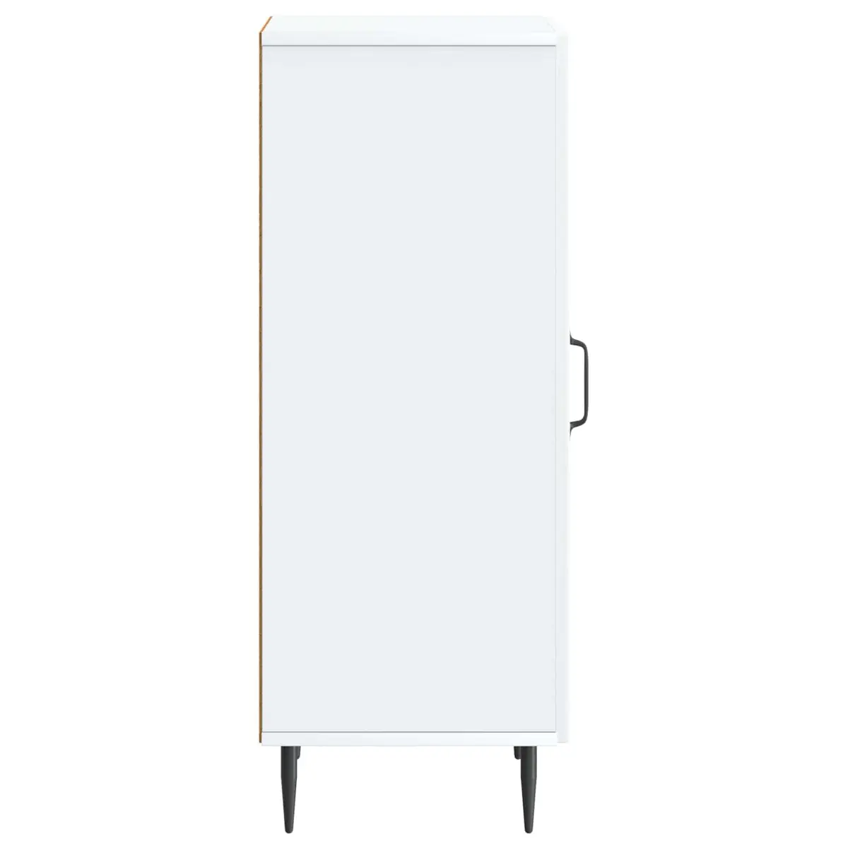 Sideboard White Engineered Wood Adjustable Shelves Hinged Doors