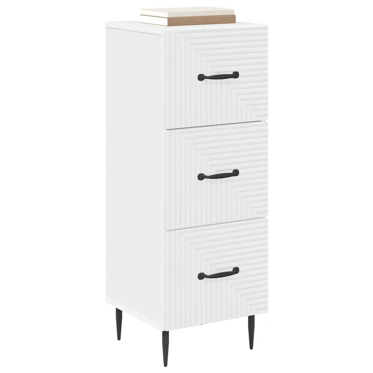 Drawer Cabinet Storage Unit 33 x 34.5 x 89.5 cm White Bedroom Living Room