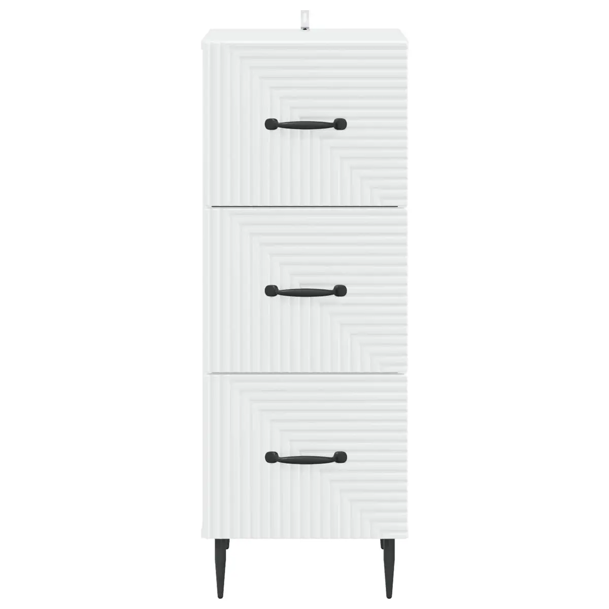 Drawer Cabinet Storage Unit 33 x 34.5 x 89.5 cm White Bedroom Living Room