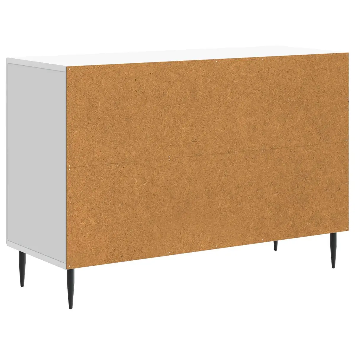 White Sideboard Storage Cabinet Engineered Wood Vintage Style for Dining and Living Room