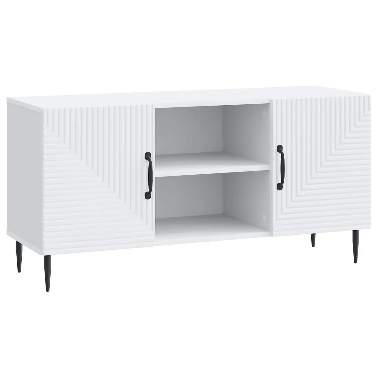 TV Cabinet White 102x34.5x50cm Vintage Style Storage Unit