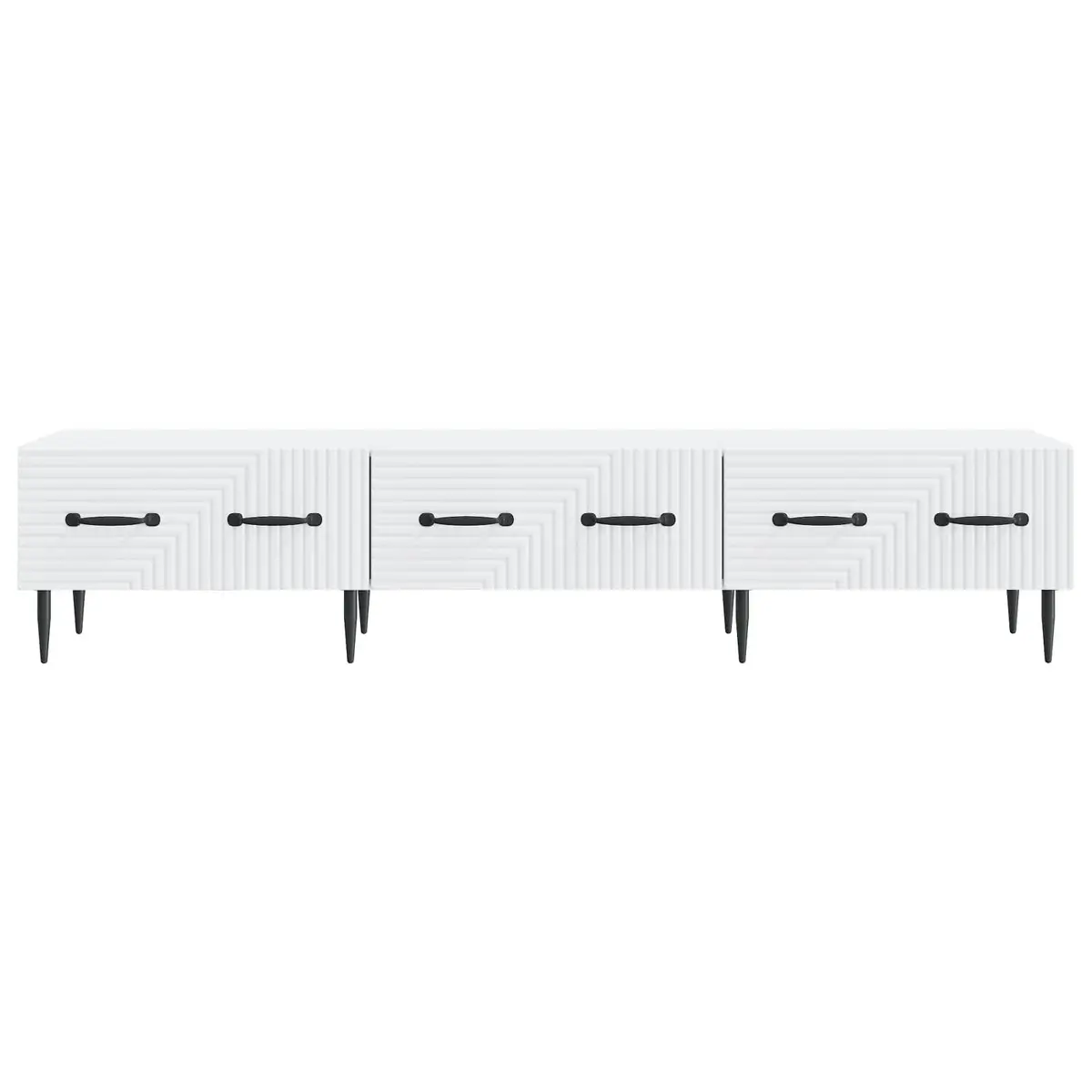 TV Cabinet with Drawer White Living Room Storage Unit Modern Vintage Design