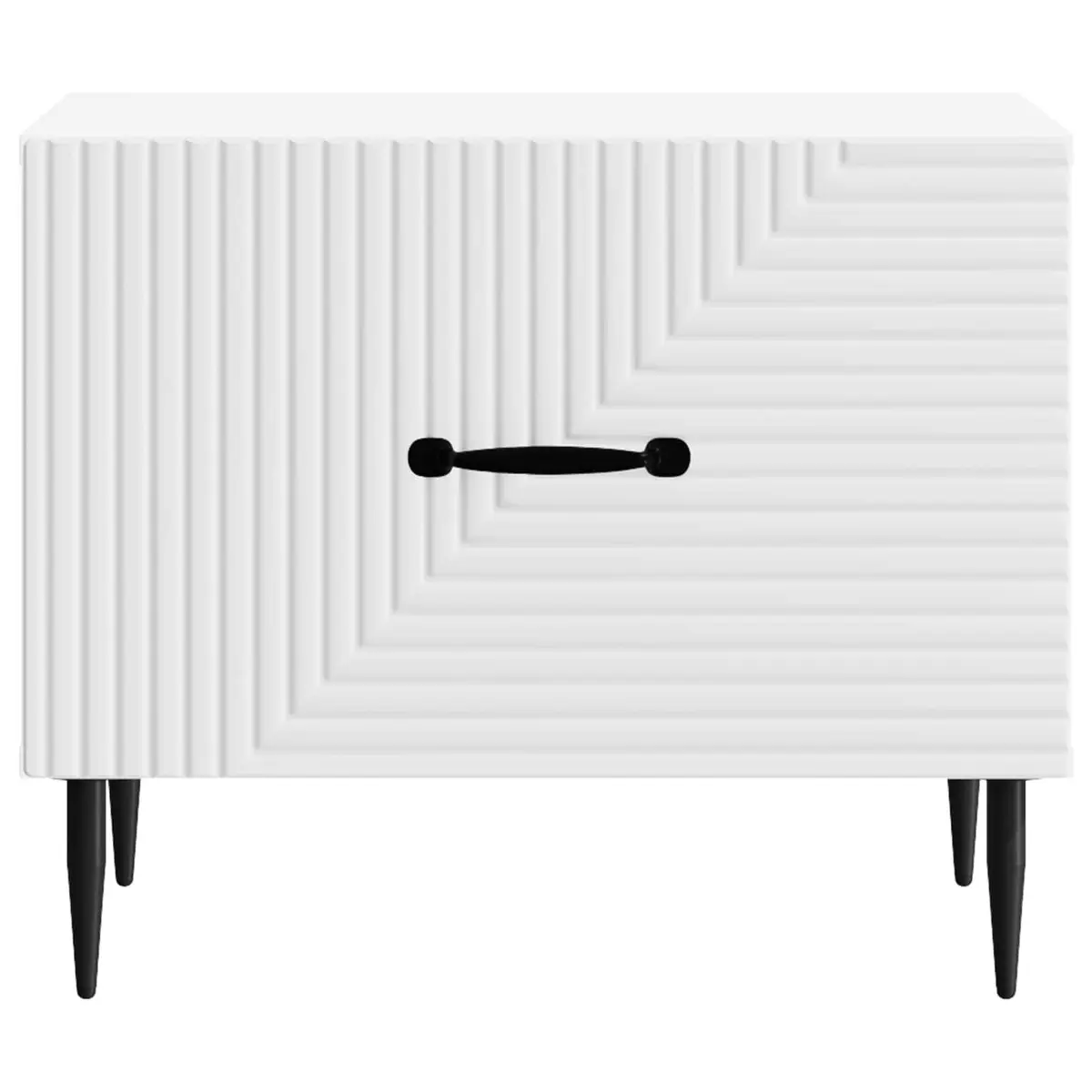 Coffee Table White Engineered Wood Modern Accent with Drawer