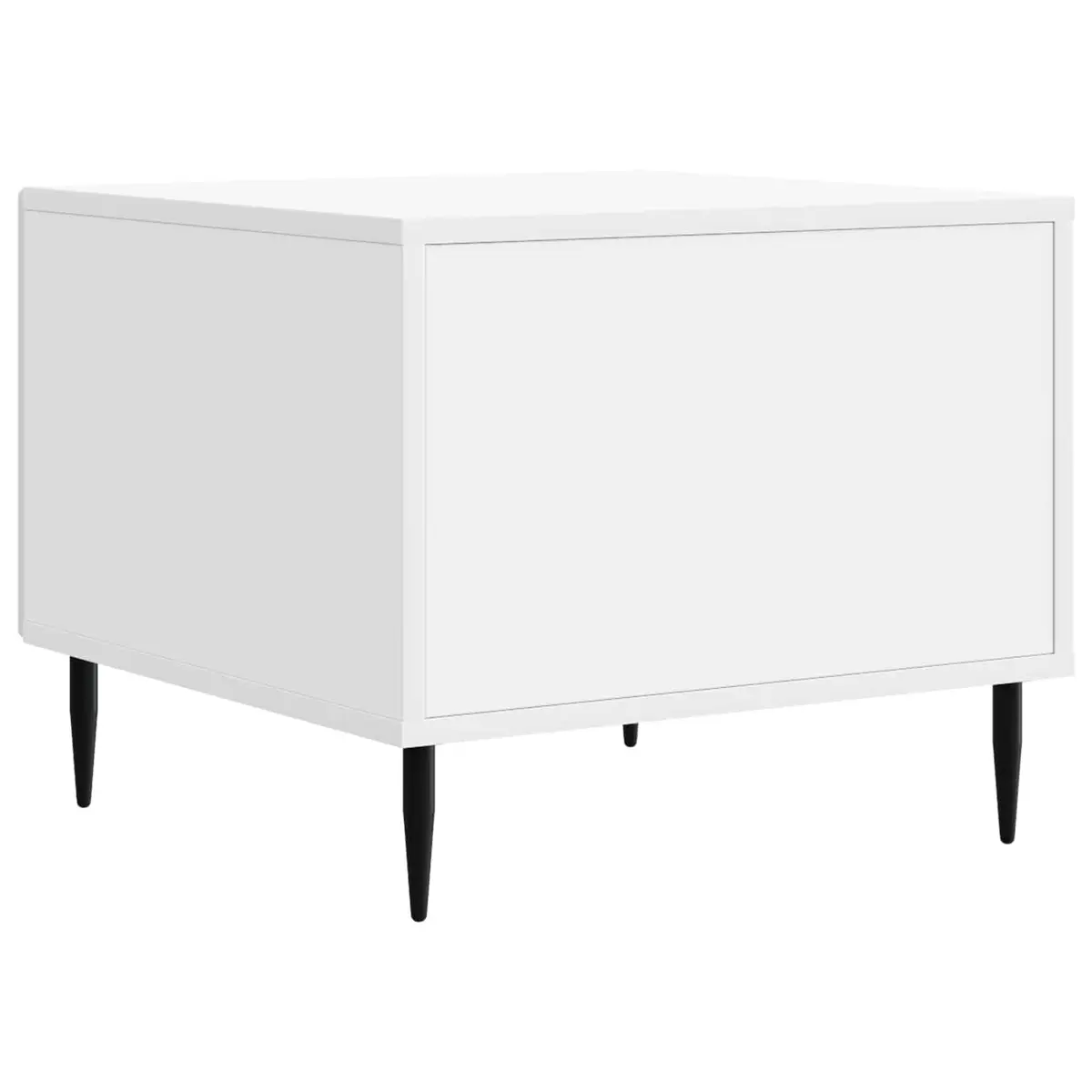 Coffee Table White Engineered Wood Modern Accent with Drawer
