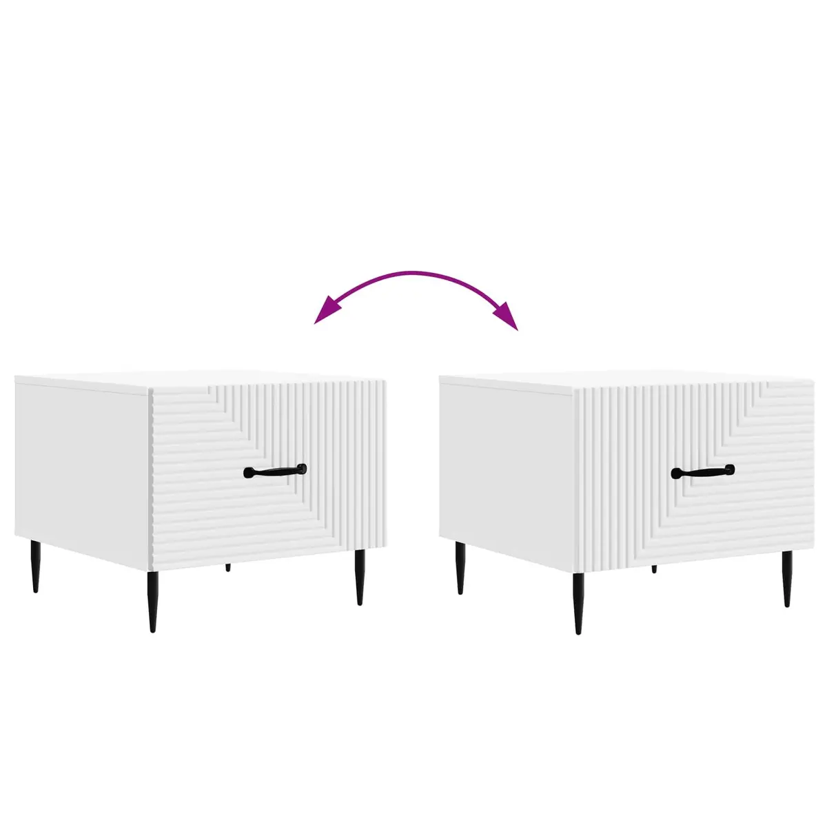 Coffee Table White Engineered Wood Modern Accent with Drawer