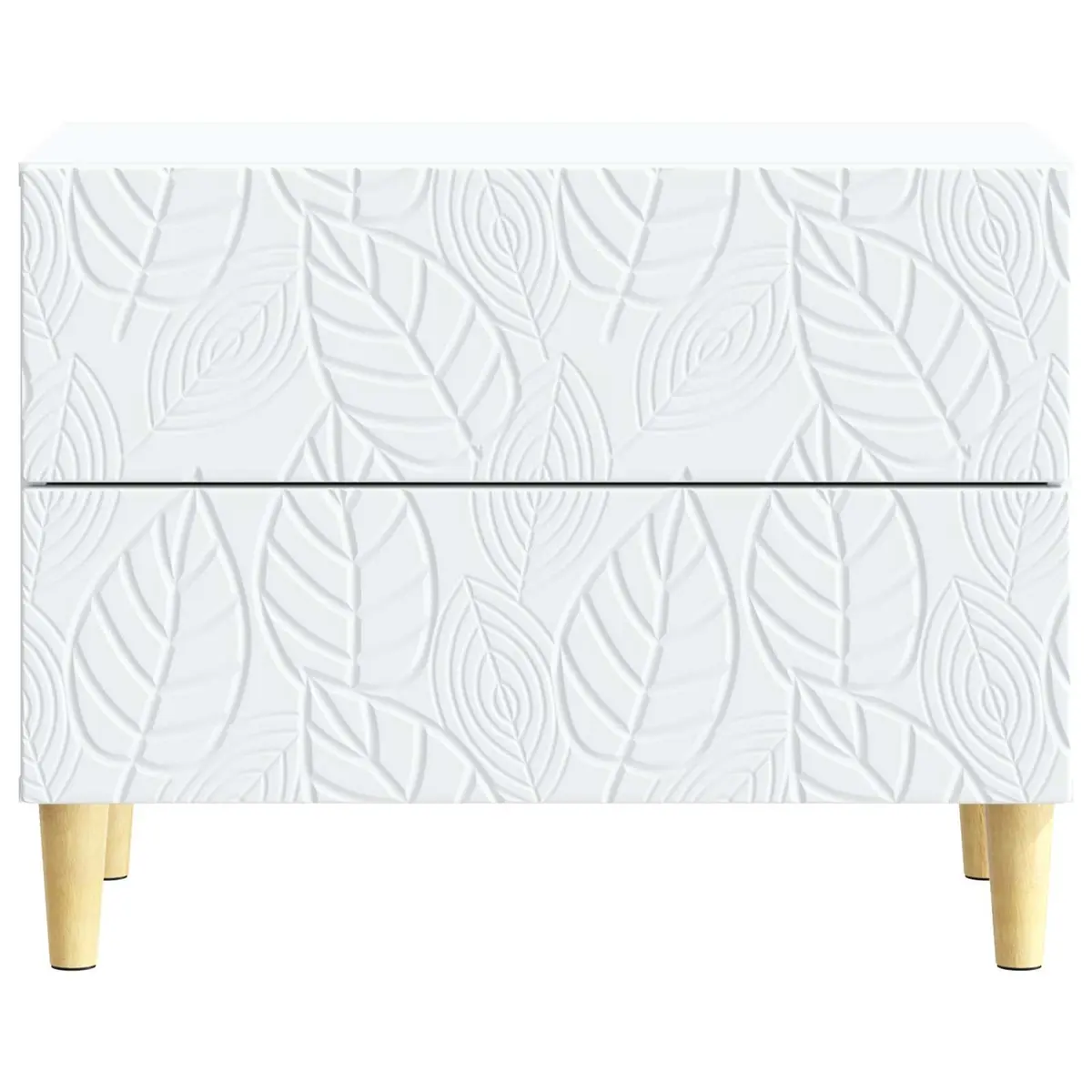 Engineered Wood Bedside Table White 62 x 34.5 x 48 cm with Drawers for Storage
