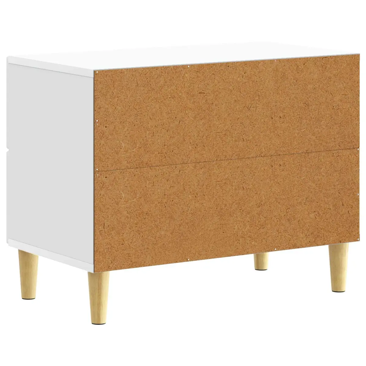 Engineered Wood Bedside Table White 62 x 34.5 x 48 cm with Drawers for Storage
