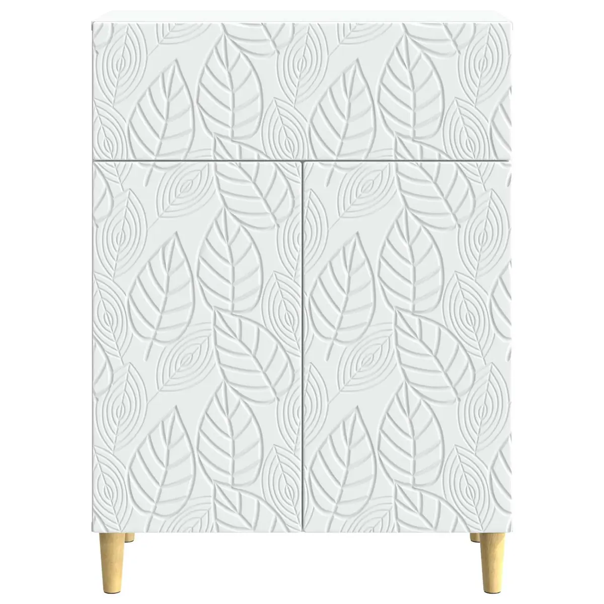 Sideboard White 66cm Engineered Wood Swing Doors Shelves