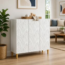 Compact White Storage Sideboard 89 x 34.5 x 80 cm