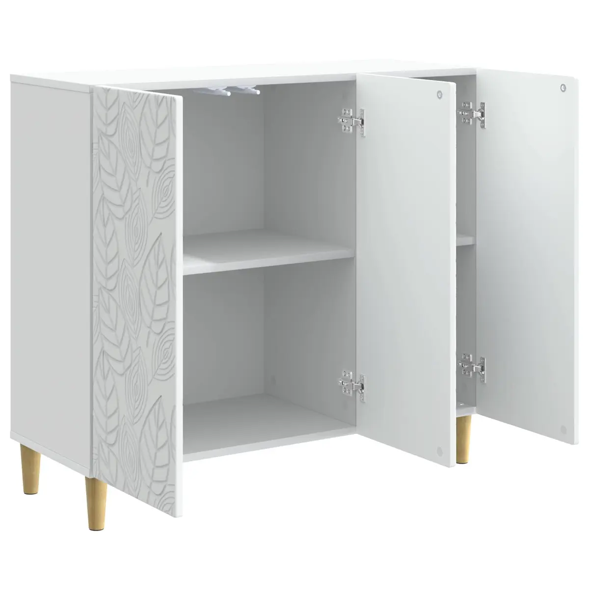Sideboard White 89 x 34.5 x 80 cm Engineered Wood Storage Cabinet Vintage Style