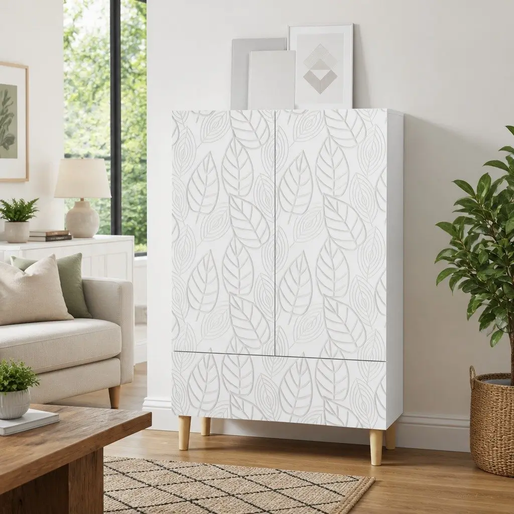 Sideboard White 66x34.5x95cm Modern Furniture Storage Cabinet Rectangular