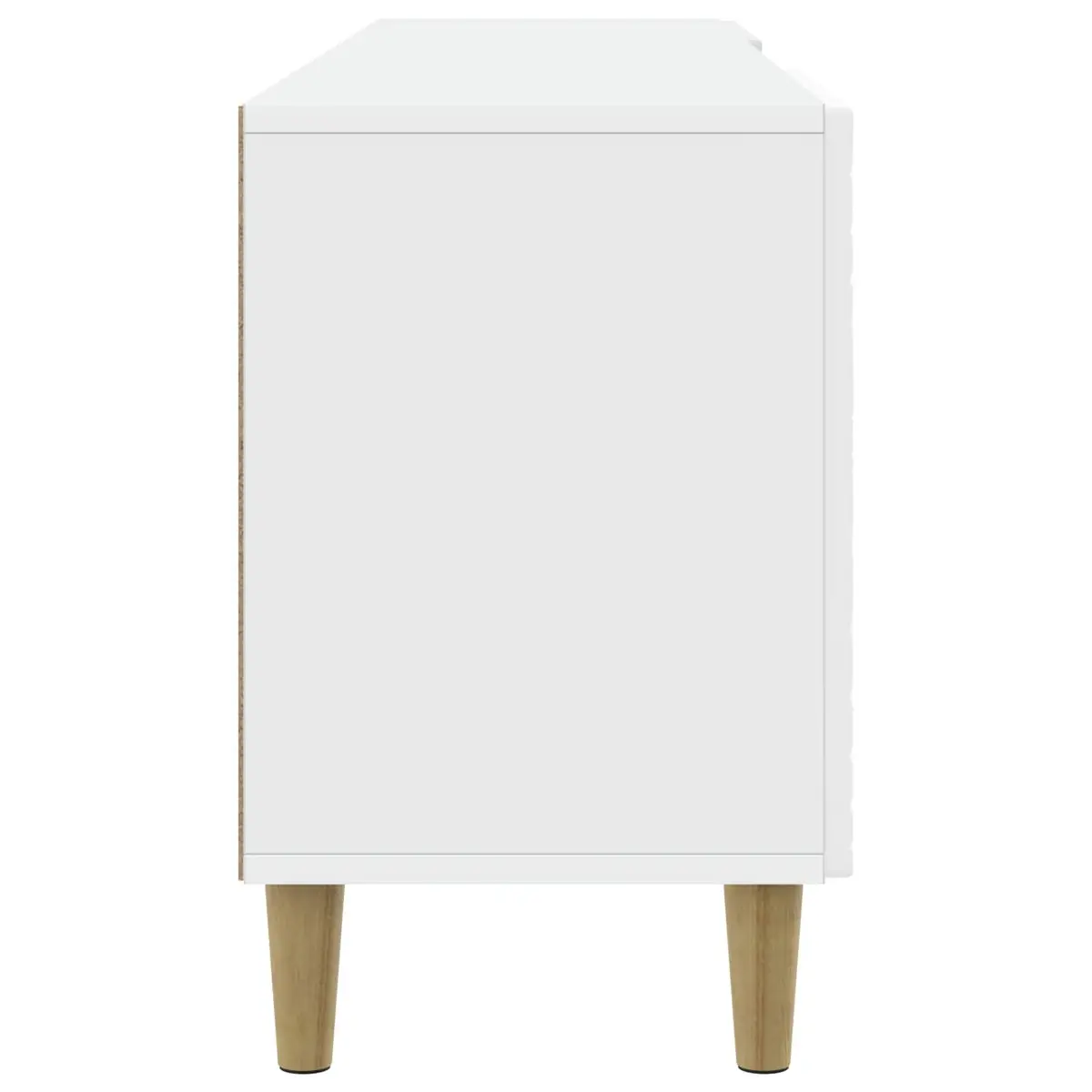 Engineered Wood TV Cabinet White Living Room Unit with Swing Door Storage 102x34.5x50cm