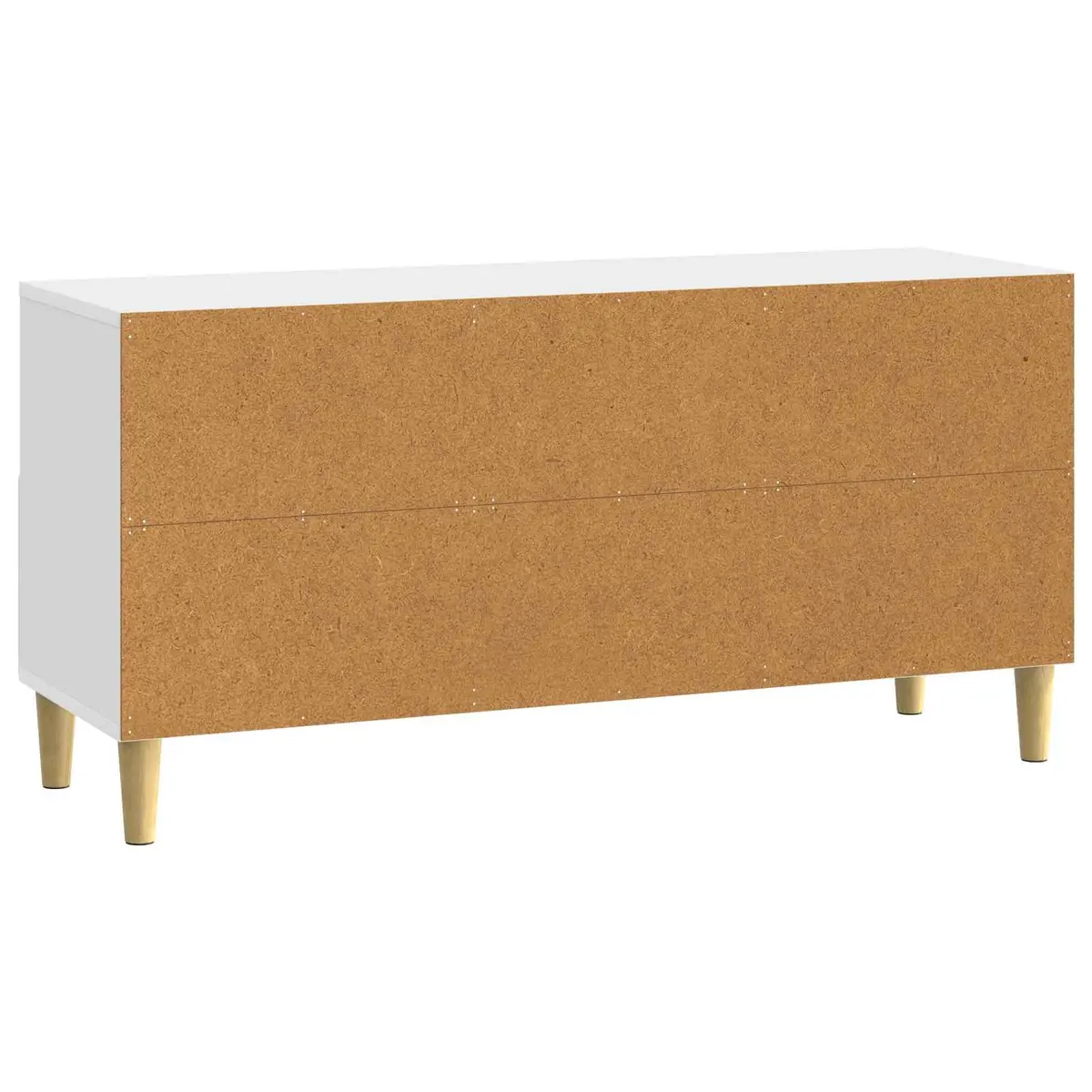 Engineered Wood TV Cabinet White Living Room Unit with Swing Door Storage 102x34.5x50cm
