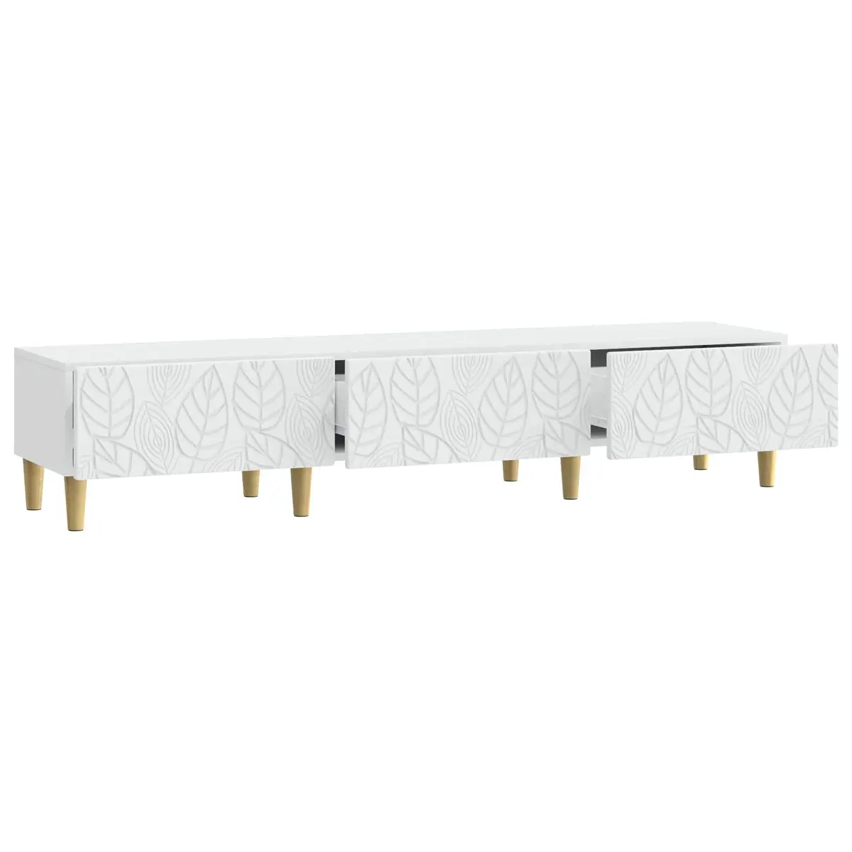 TV Cabinet White 147 x 34.5 x 30 cm Engineered Wood Storage Unit