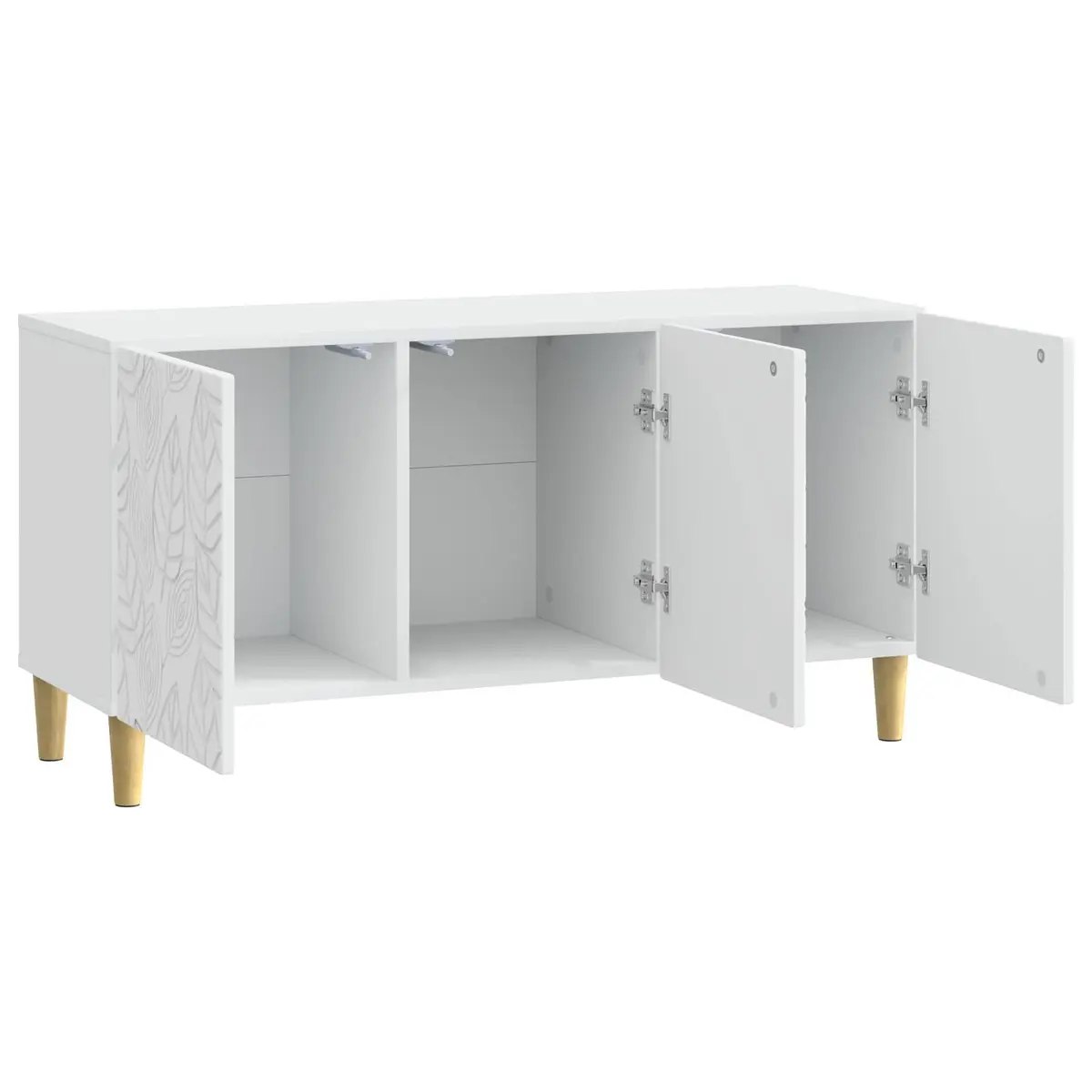 TV Cabinet White 99 x 34.5 x 50 cm Modern Storage Entertainment Unit
