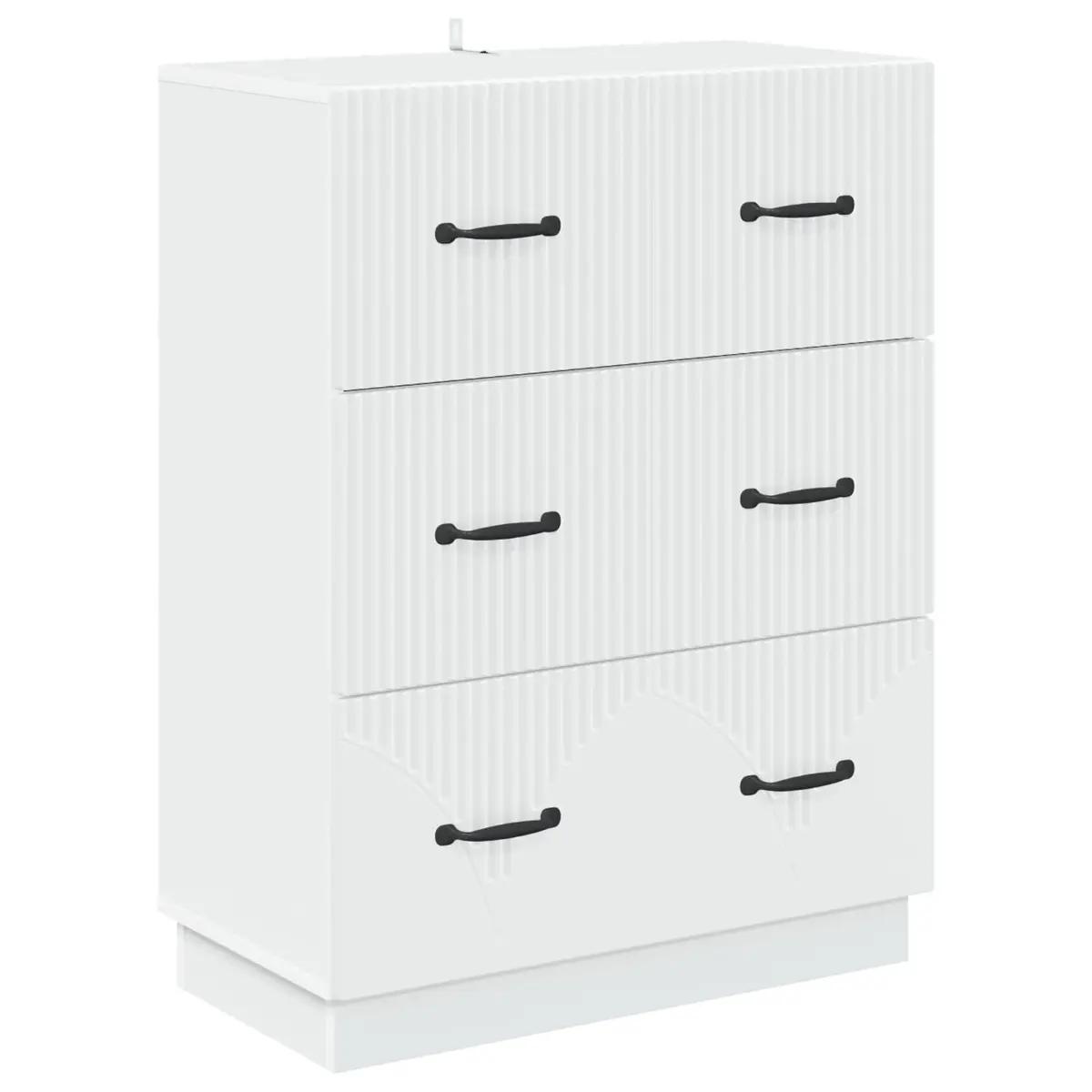 Drawer Cabinet White 66 x 34.5 x 87 cm Storage Cupboard with Lockable Doors