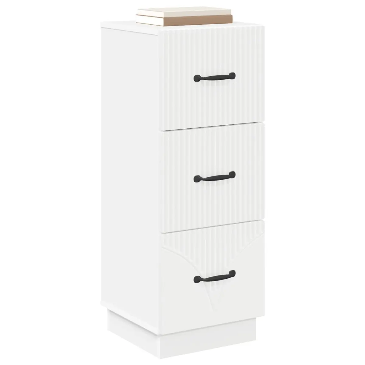Drawer Cabinet White Storage Furniture Engineered Wood 33x34.5x87cm Bedroom