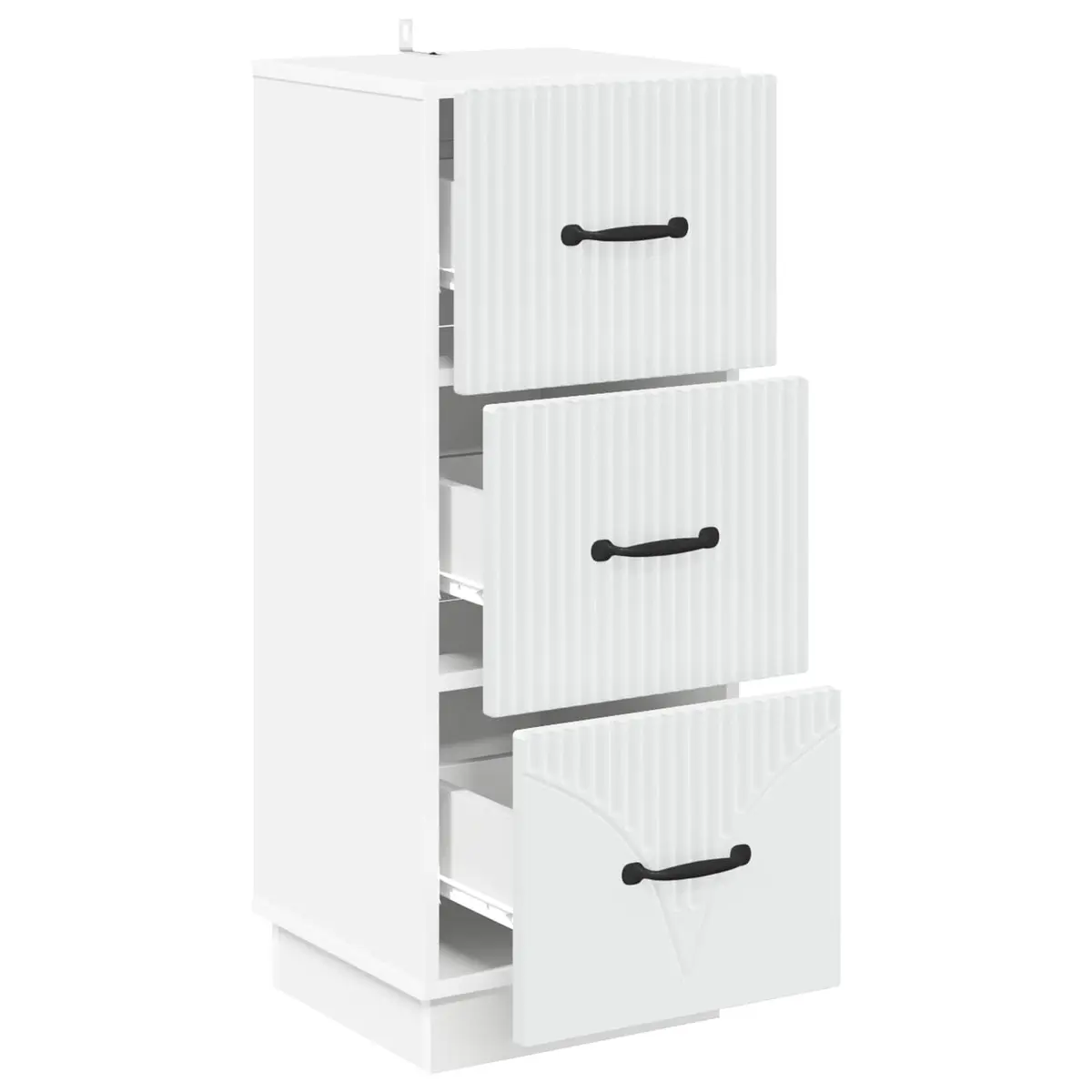 Drawer Cabinet White Storage Furniture Engineered Wood 33x34.5x87cm Bedroom