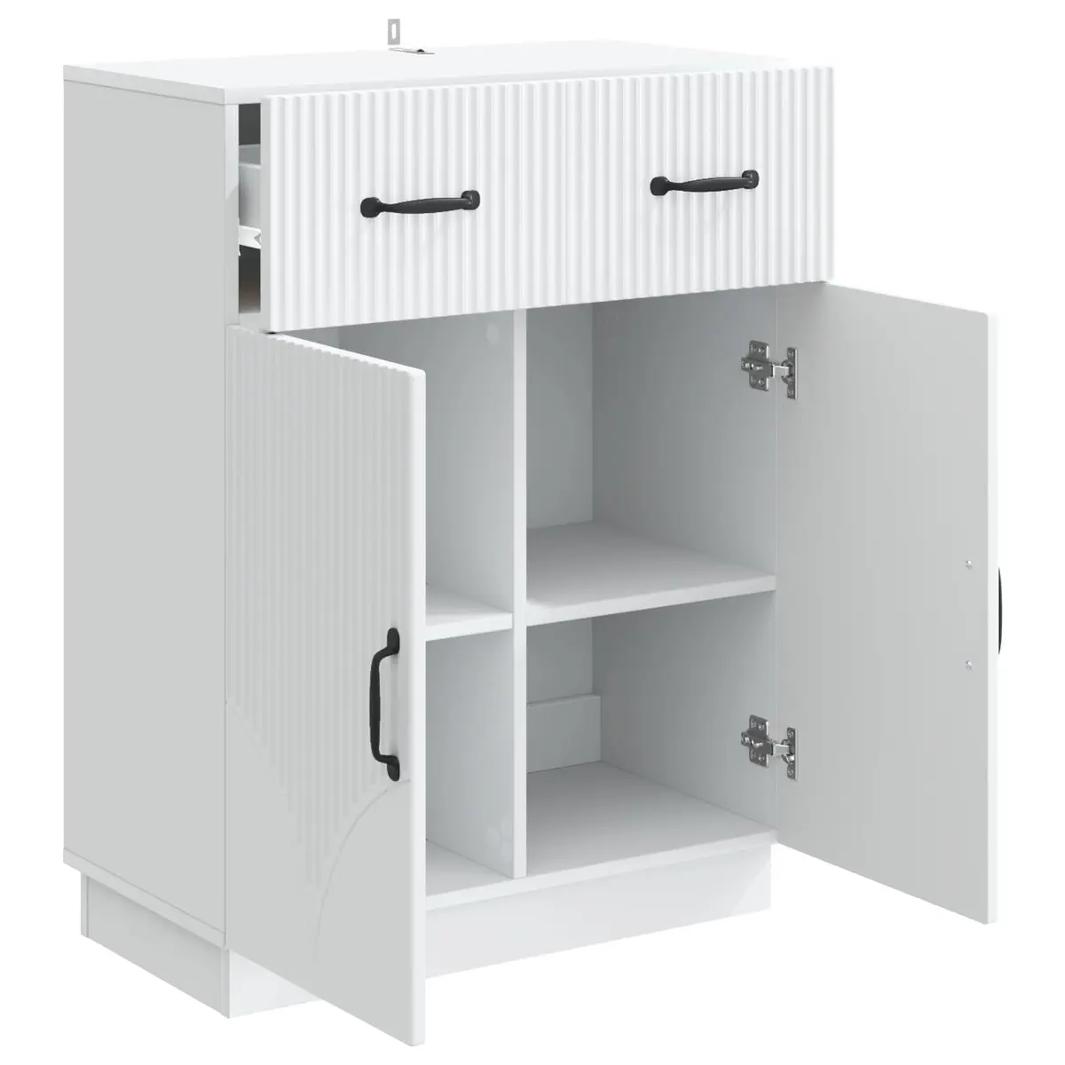 Sideboard White 66 x 34.5 x 87 cm Storage Cabinet Buffet with Shelves Doors