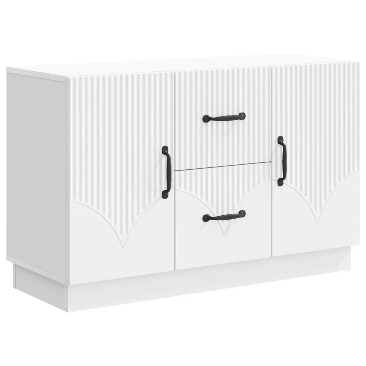 Sideboard White Engineered Wood Storage Cabinet Living Room Furniture