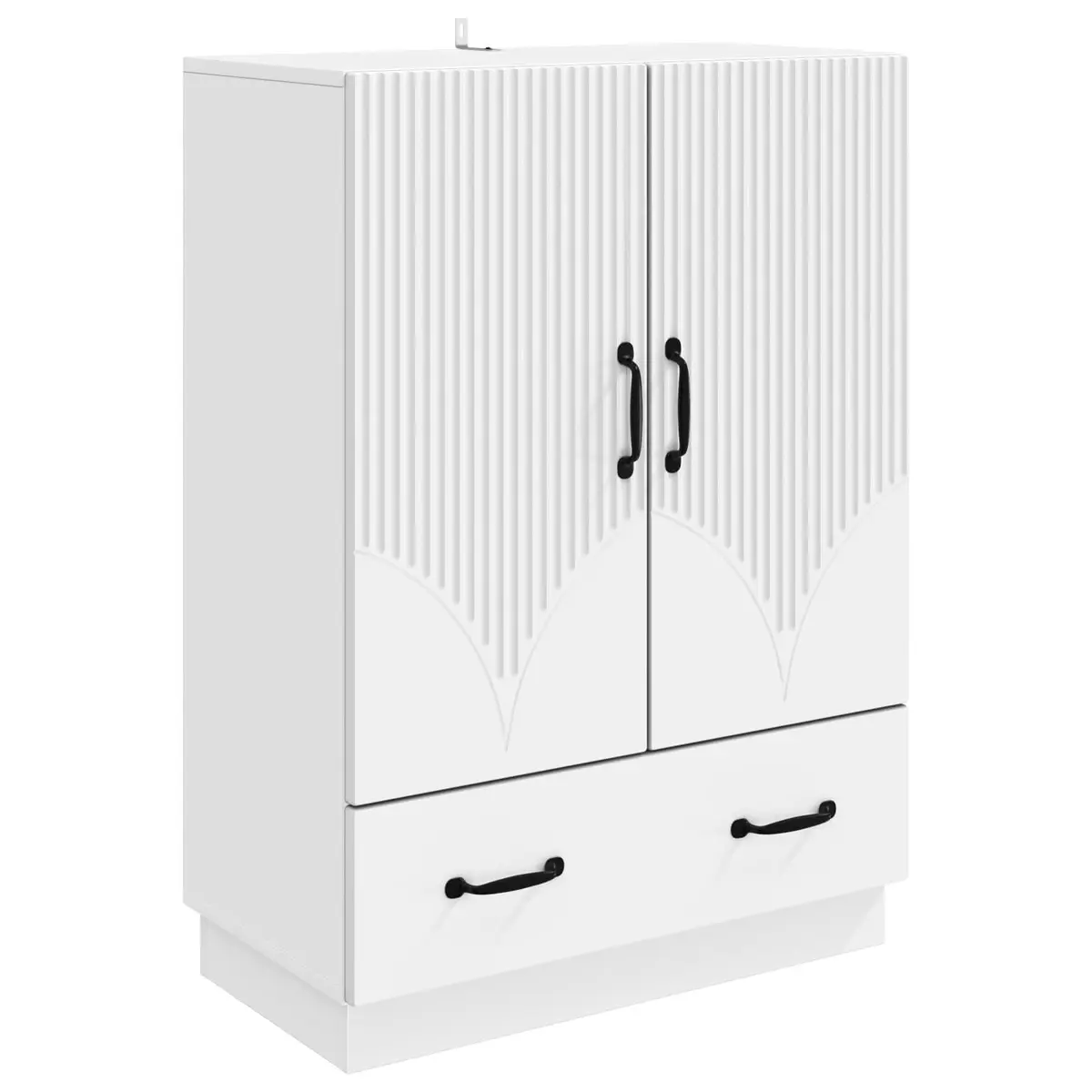 Storage Cabinet White Engineered Wood 66cm Sideboard with Adjustable Shelves for Dining Room
