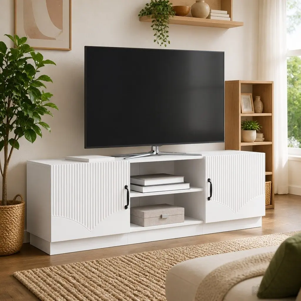 150cm White TV Cabinet