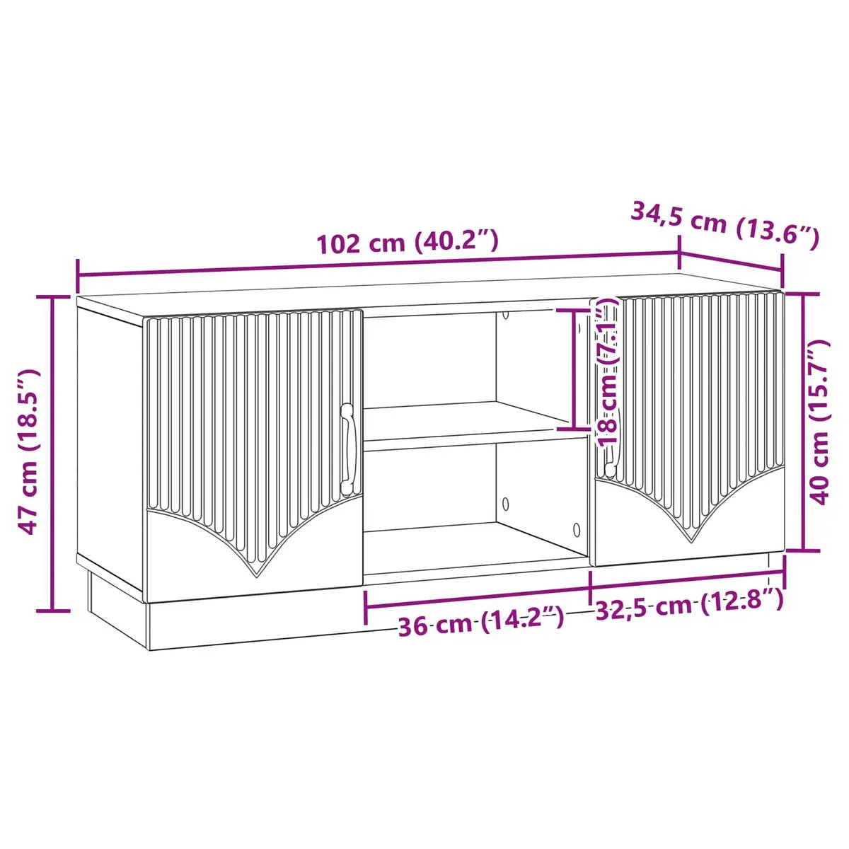 White TV Cabinet Entertainment Centre Storage Unit Modern Living Room Furniture