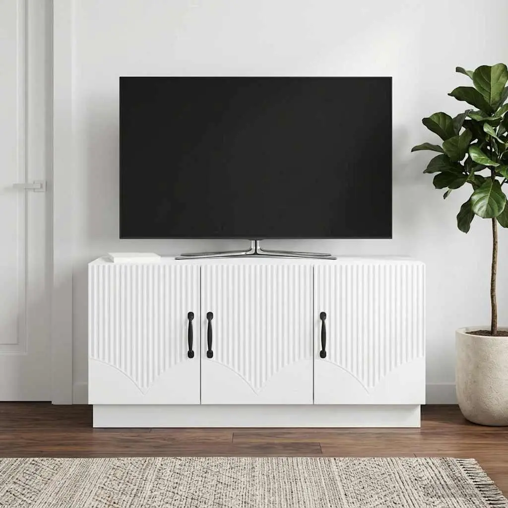 TV Cabinet White Entertainment Unit Media Stand Storage Shelves Drawers