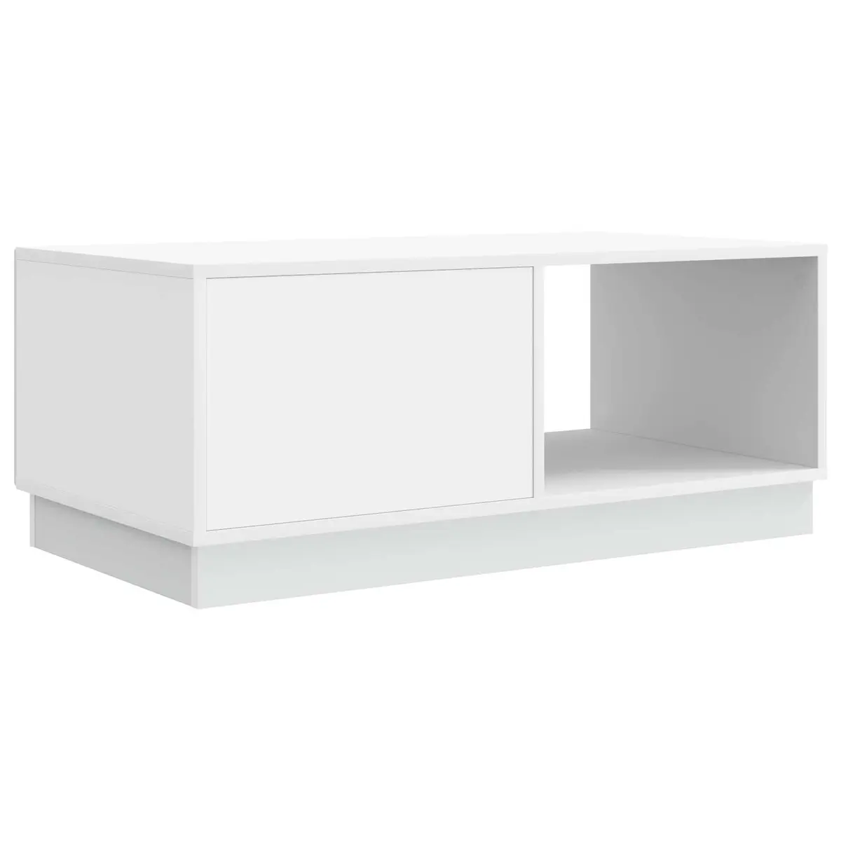 Coffee Table White 90x50x37 cm Modern Storage Cabinet with Swing Hinge Doors