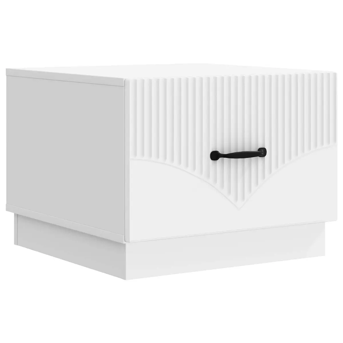 Coffee Table White 49x50x37cm Modern with Drawer Storage