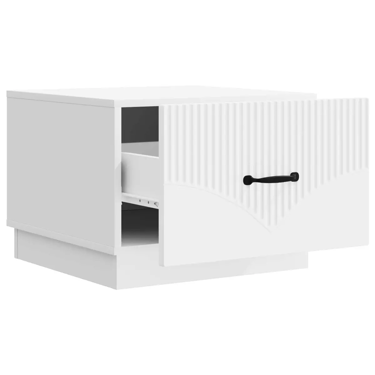 Coffee Table White 49x50x37cm Modern with Drawer Storage