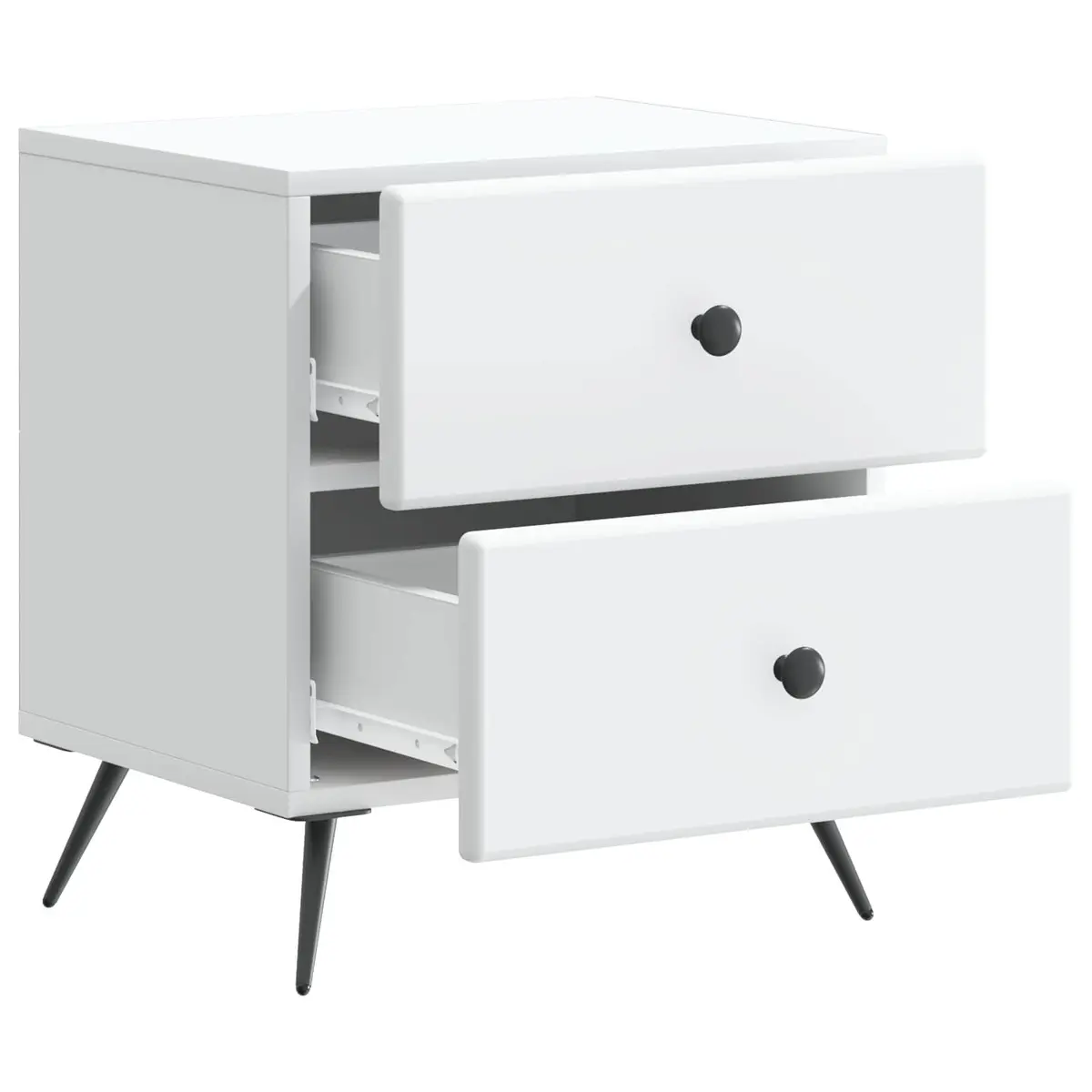 Bedside Cabinet White 43 x 34.5 x 47.5 cm Compact Storage Table
